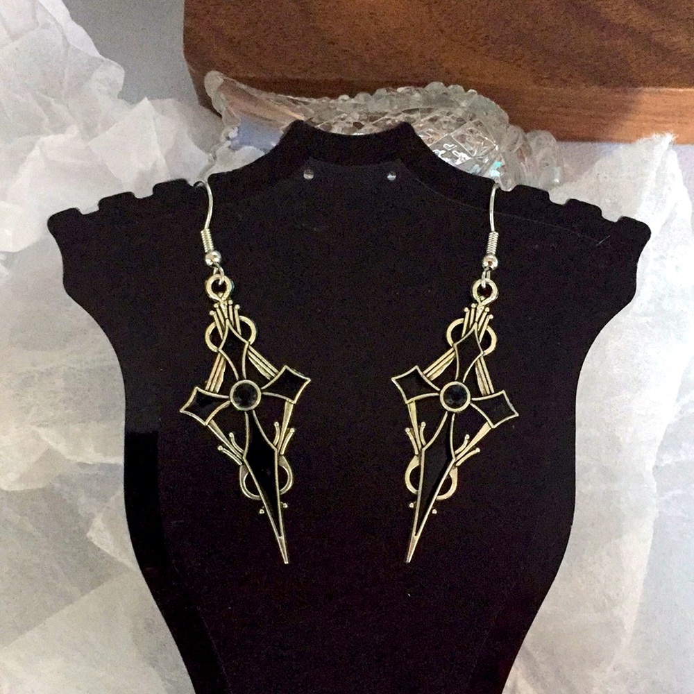 🍏50% OFF/3+...👻🎃Gothic Cross Halloween Dangle Earrings (Silver color)